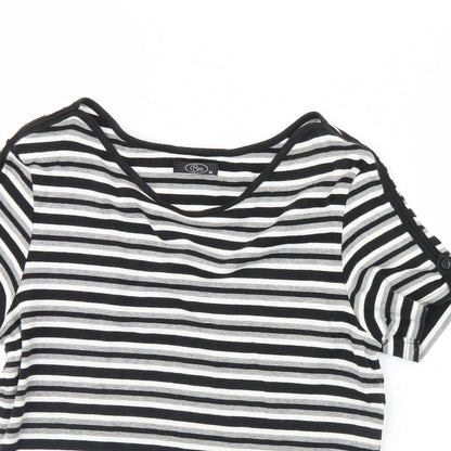 BM Womens Black Striped  Basic Blouse Size M