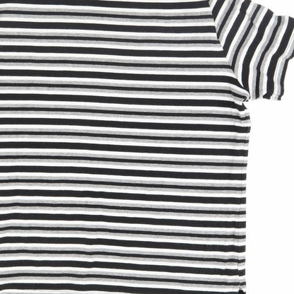 BM Womens Black Striped  Basic Blouse Size M