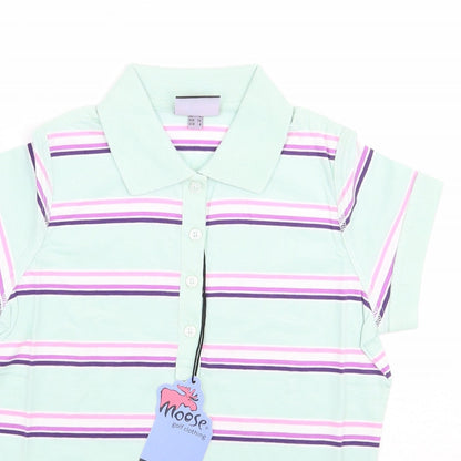 Womens UK Size 8 Moose Green Basic Polo