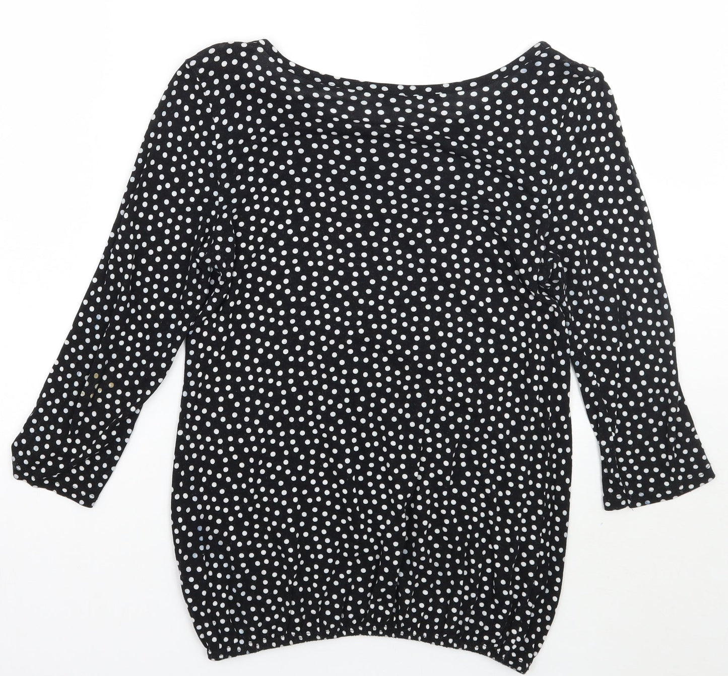 George Womens Black Polka Dot  Basic T-Shirt Size 10