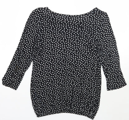 George Womens Black Polka Dot  Basic T-Shirt Size 10