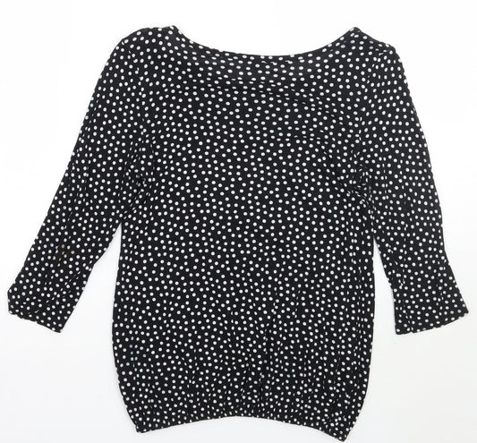 George Womens Black Polka Dot  Basic T-Shirt Size 10
