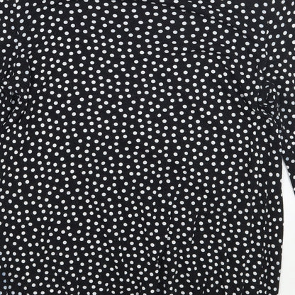 George Womens Black Polka Dot  Basic T-Shirt Size 10