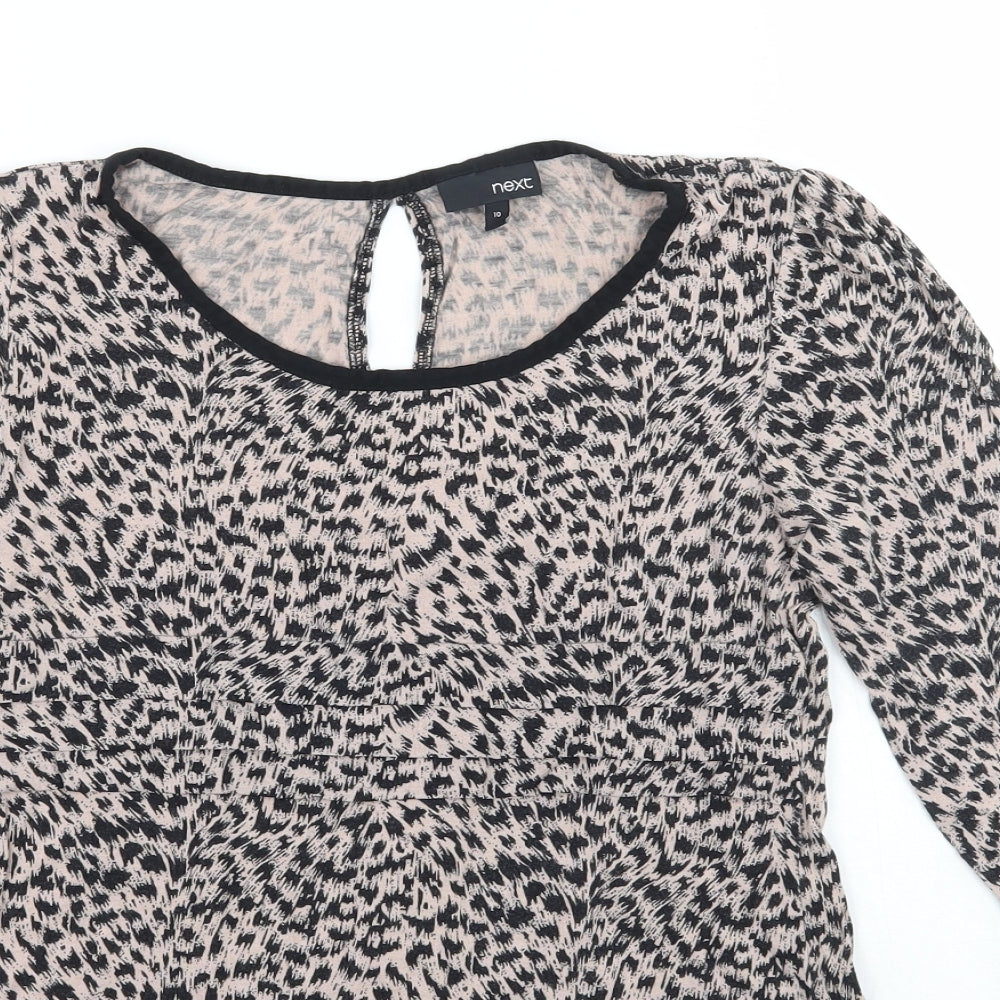 Womens UK Size 10 NEXT Brown Basic Blouse