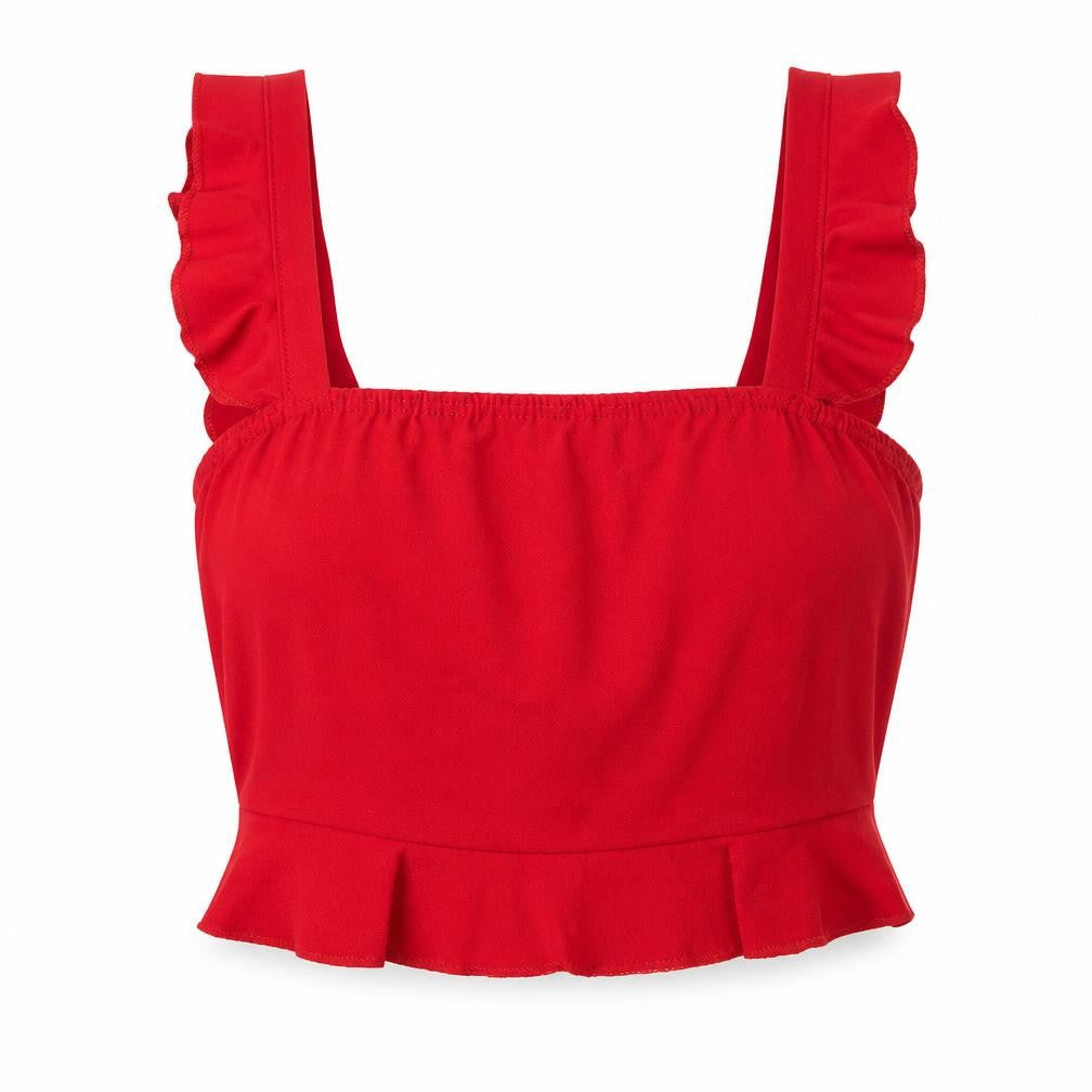 PRETTYLITTLETHING Womens Red   Cropped Tank Size 8
