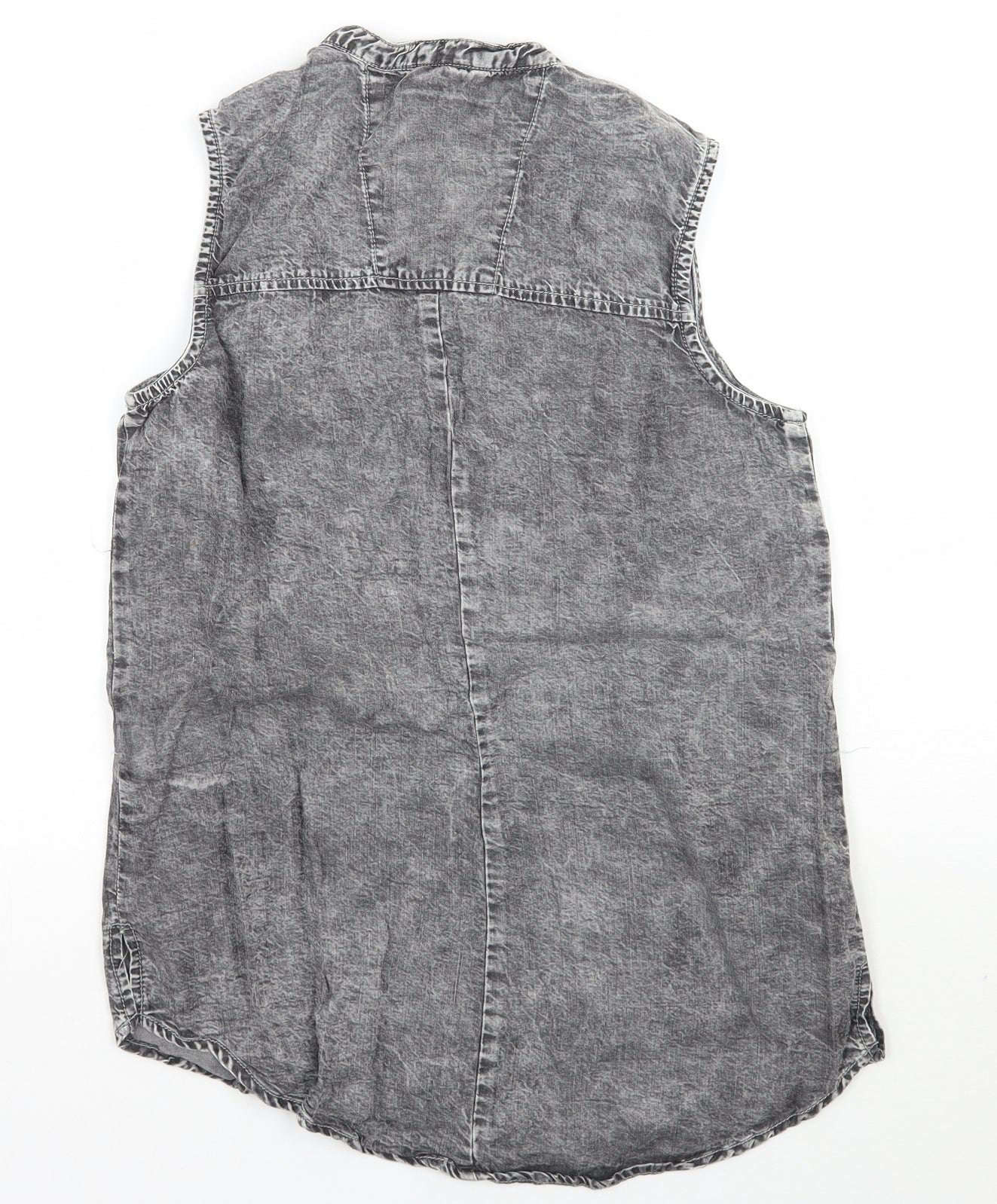 Womens UK Size 8 Denim co Grey Basic Button-Up