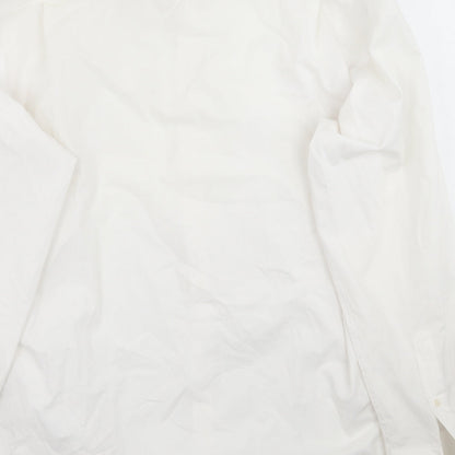 Mens UK Size 17.5 Deha Villand White  Button-Up Long Sleeve Casual Shirt