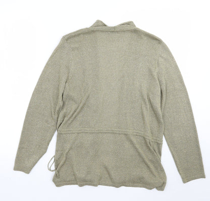Damart Womens Gold   Cardigan Jumper Size 14