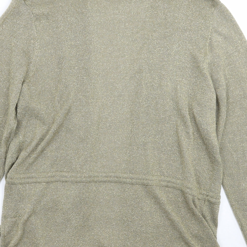 Damart Womens Gold   Cardigan Jumper Size 14