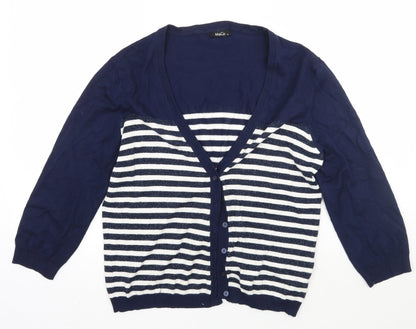 Womens UK Size M M&Co Blue Cardigan Jumper