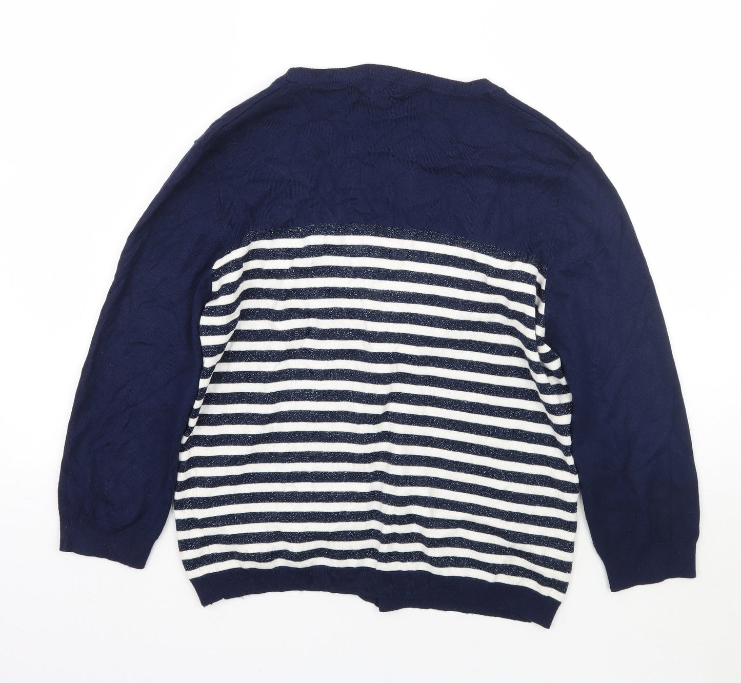 Womens UK Size M M&Co Blue Cardigan Jumper