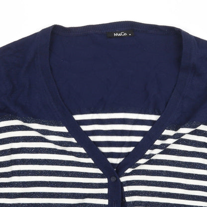 Womens UK Size M M&Co Blue Cardigan Jumper