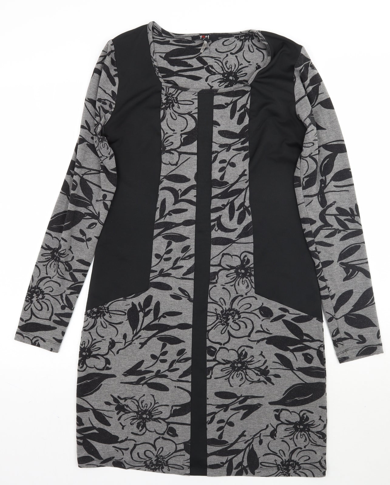 Yest Womens Black Floral  A-Line  Size 10