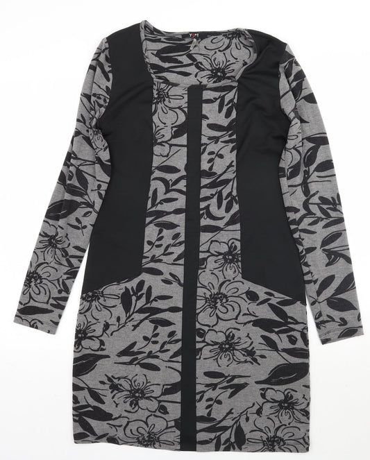 Yest Womens Black Floral  A-Line  Size 10