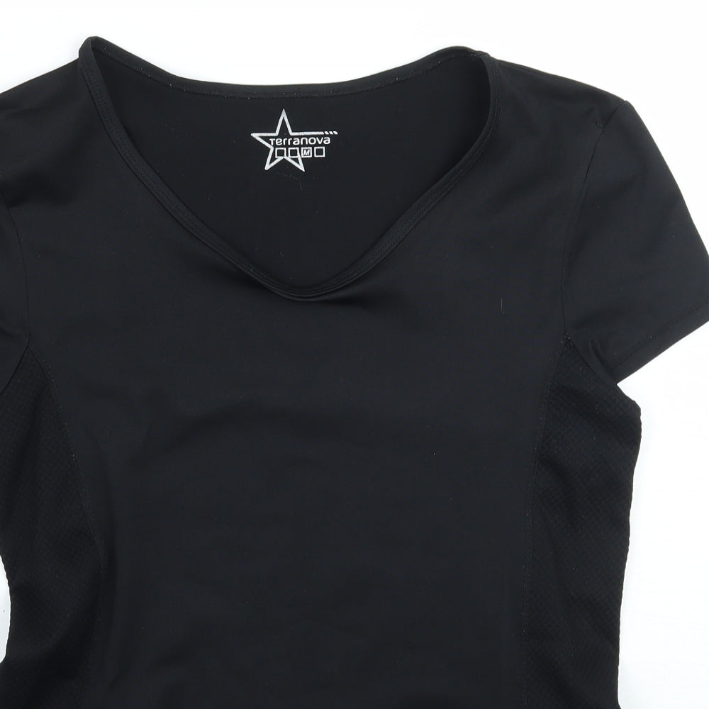 Womens UK Size M Terranova Black Basic T-Shirt