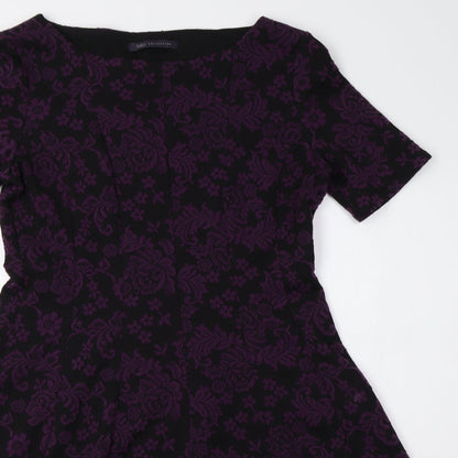 M&S Womens Purple Floral  Bodycon  Size 10