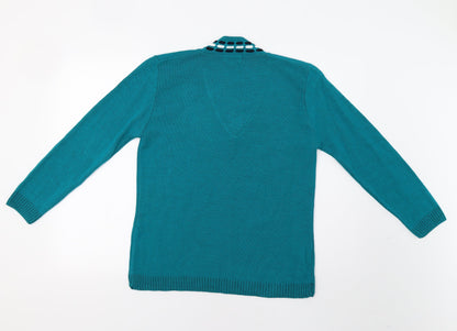 Womens UK Size L CHIC Green Pullover Jumper