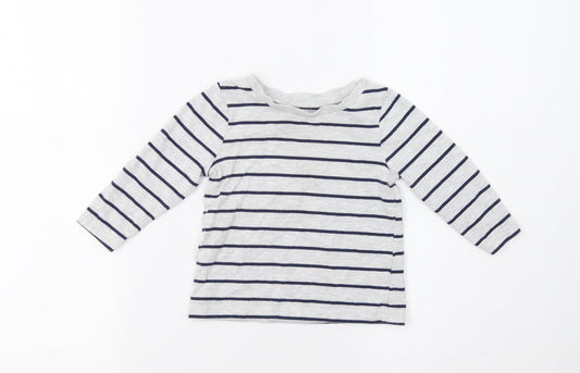 George Baby Grey Striped  Basic T-Shirt Size 12 Months