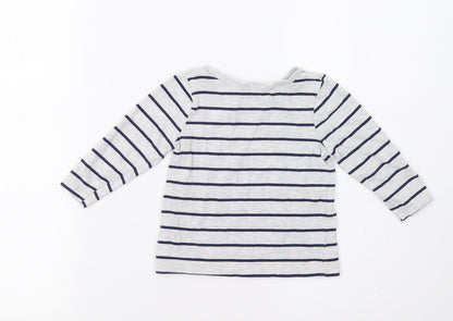 George Baby Grey Striped  Basic T-Shirt Size 12 Months