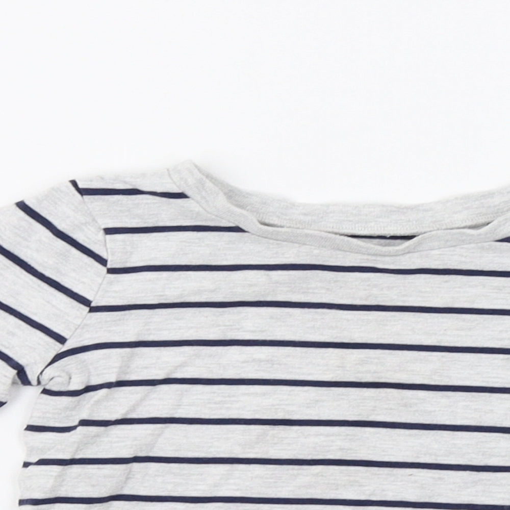 George Baby Grey Striped  Basic T-Shirt Size 12 Months