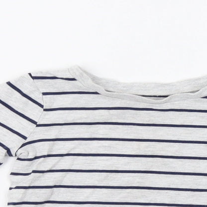 George Baby Grey Striped  Basic T-Shirt Size 12 Months