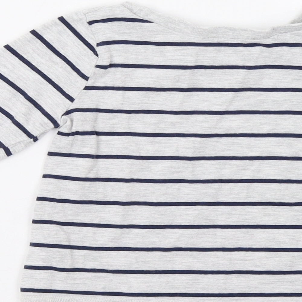 George Baby Grey Striped  Basic T-Shirt Size 12 Months