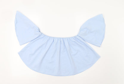 Womens UK Size M Preworn Blue Basic Blouse