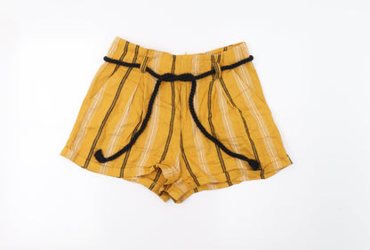 FOREVER 21 Womens Yellow Striped  Bermuda Shorts Size L