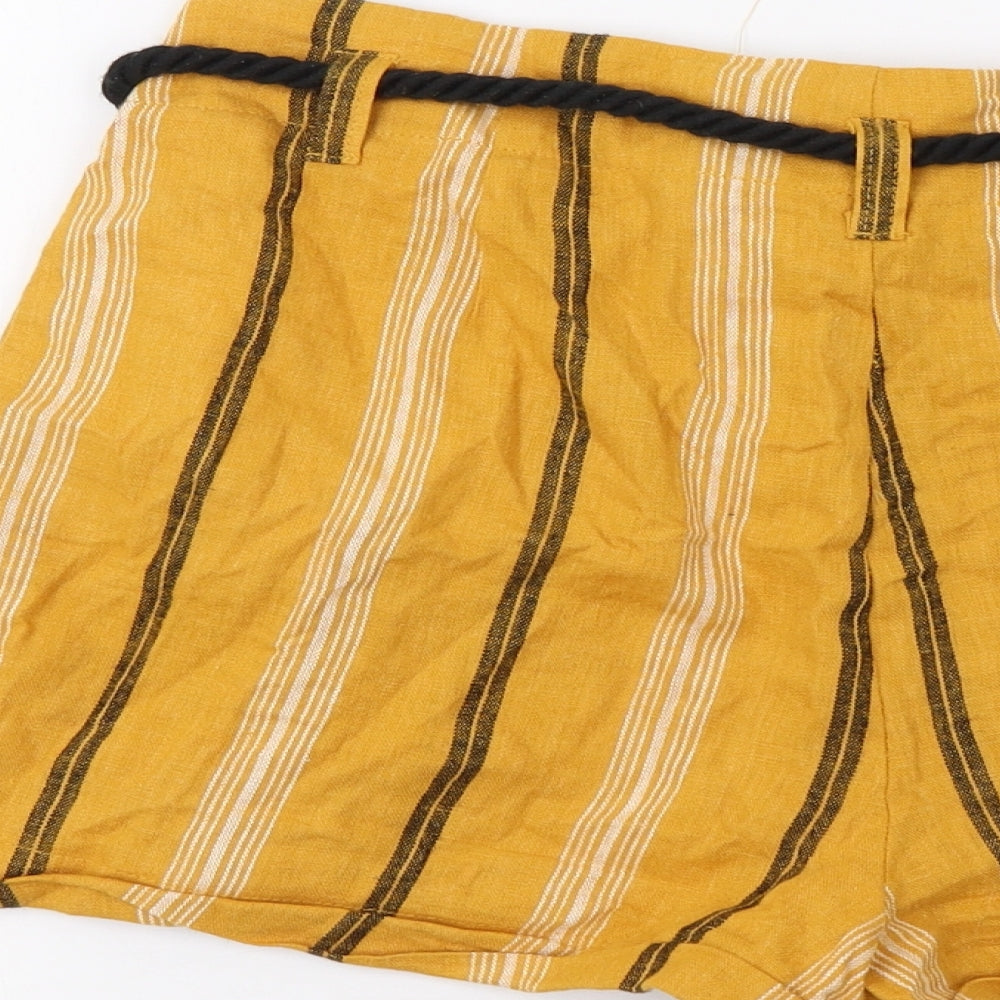 FOREVER 21 Womens Yellow Striped  Bermuda Shorts Size L