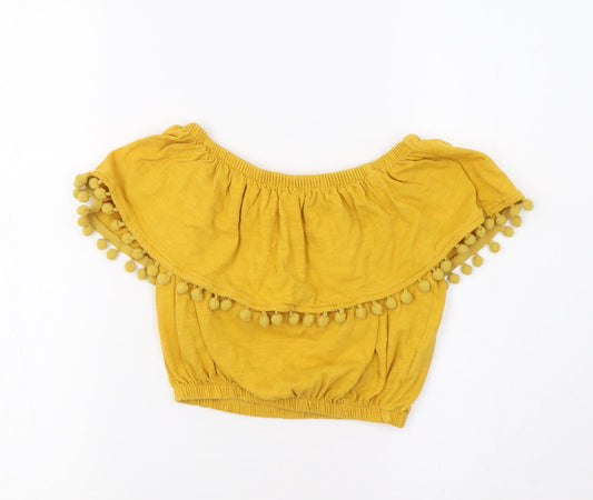 Primark Womens Yellow   Cropped Blouse Size 6