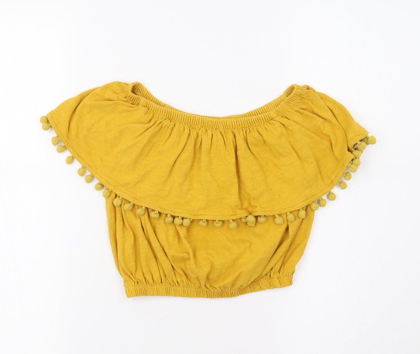 Primark Womens Yellow   Cropped Blouse Size 6