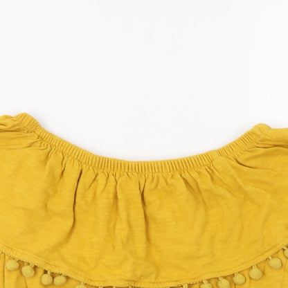 Primark Womens Yellow   Cropped Blouse Size 6