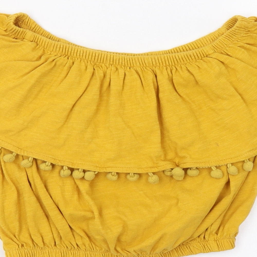 Primark Womens Yellow   Cropped Blouse Size 6