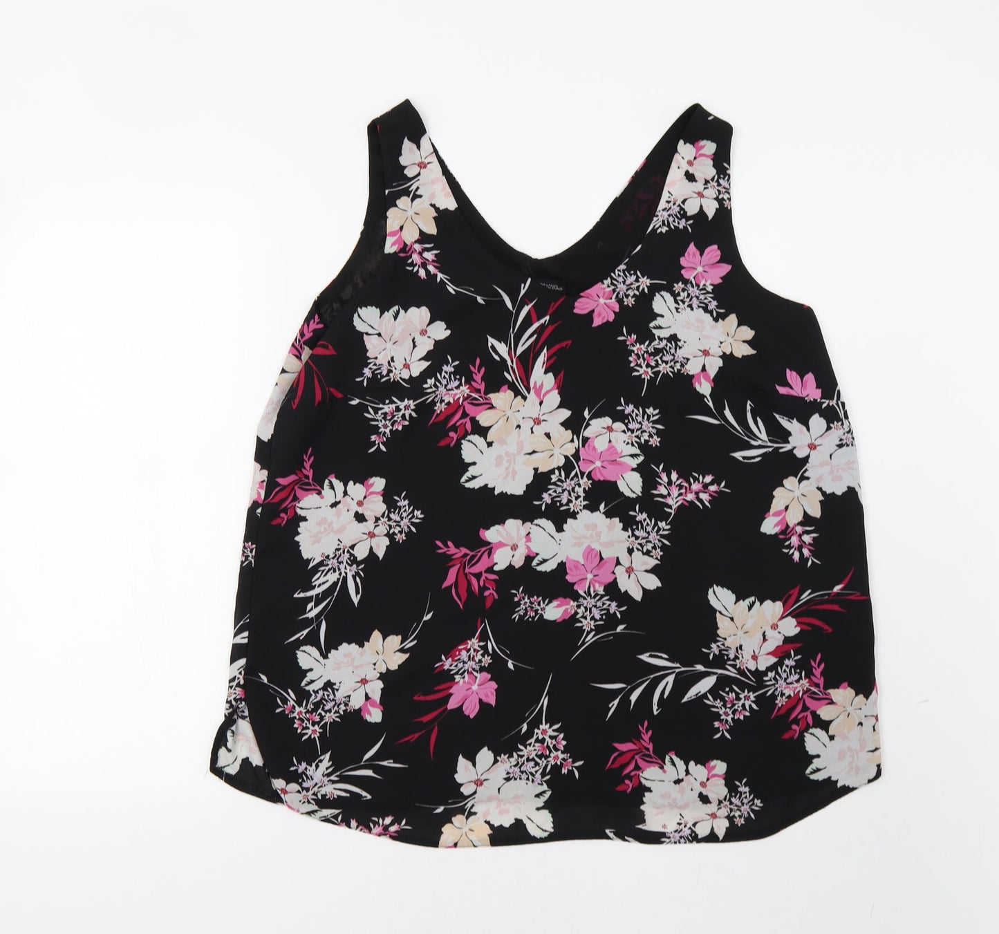 Capsule  Womens Black Floral  Tunic Tank Size L