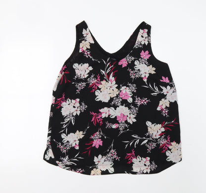 Capsule  Womens Black Floral  Tunic Tank Size L