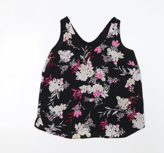 Capsule  Womens Black Floral  Tunic Tank Size L
