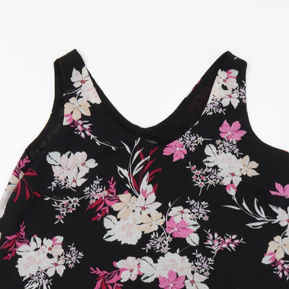 Capsule  Womens Black Floral  Tunic Tank Size L
