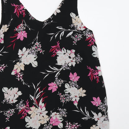 Capsule  Womens Black Floral  Tunic Tank Size L