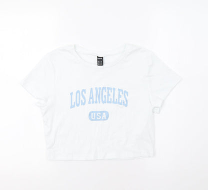 SheIn Womens White   Cropped T-Shirt Size S  - USA