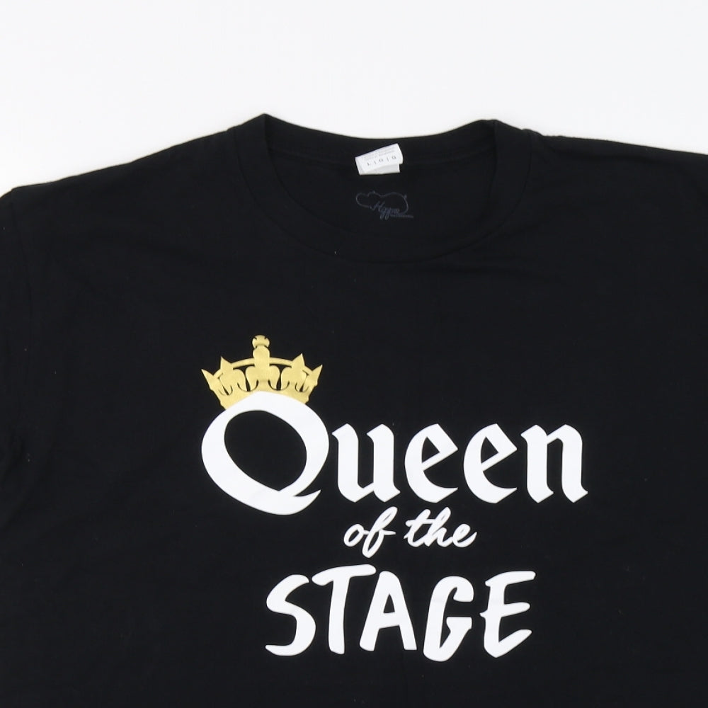 Hippo Warehouse Womens Black   Basic Polo Size L  - Queen