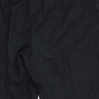 George Womens Black   Cropped Trousers  L20 in - Linen Look trousers
