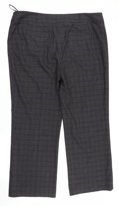 CC Womens Purple Check  Dress Pants Trousers Size 18 L28 in