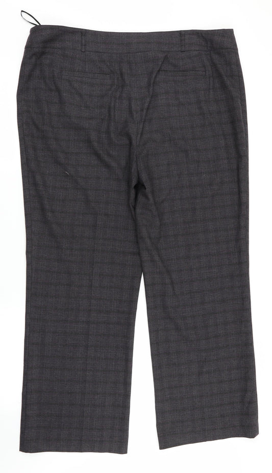 CC Womens Purple Check  Dress Pants Trousers Size 18 L28 in