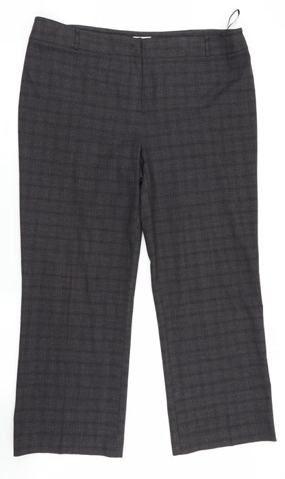 CC Womens Purple Check  Dress Pants Trousers Size 18 L28 in