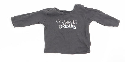 Primark Boys Grey Solid   Pyjama Top Size 6-9 Months  - Sweet Dreams