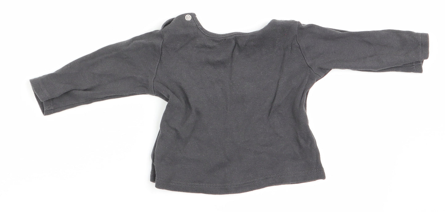 Primark Boys Grey Solid   Pyjama Top Size 6-9 Months  - Sweet Dreams