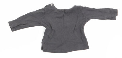 Primark Boys Grey Solid   Pyjama Top Size 6-9 Months  - Sweet Dreams