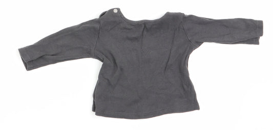 Primark Boys Grey Solid   Pyjama Top Size 6-9 Months  - Sweet Dreams