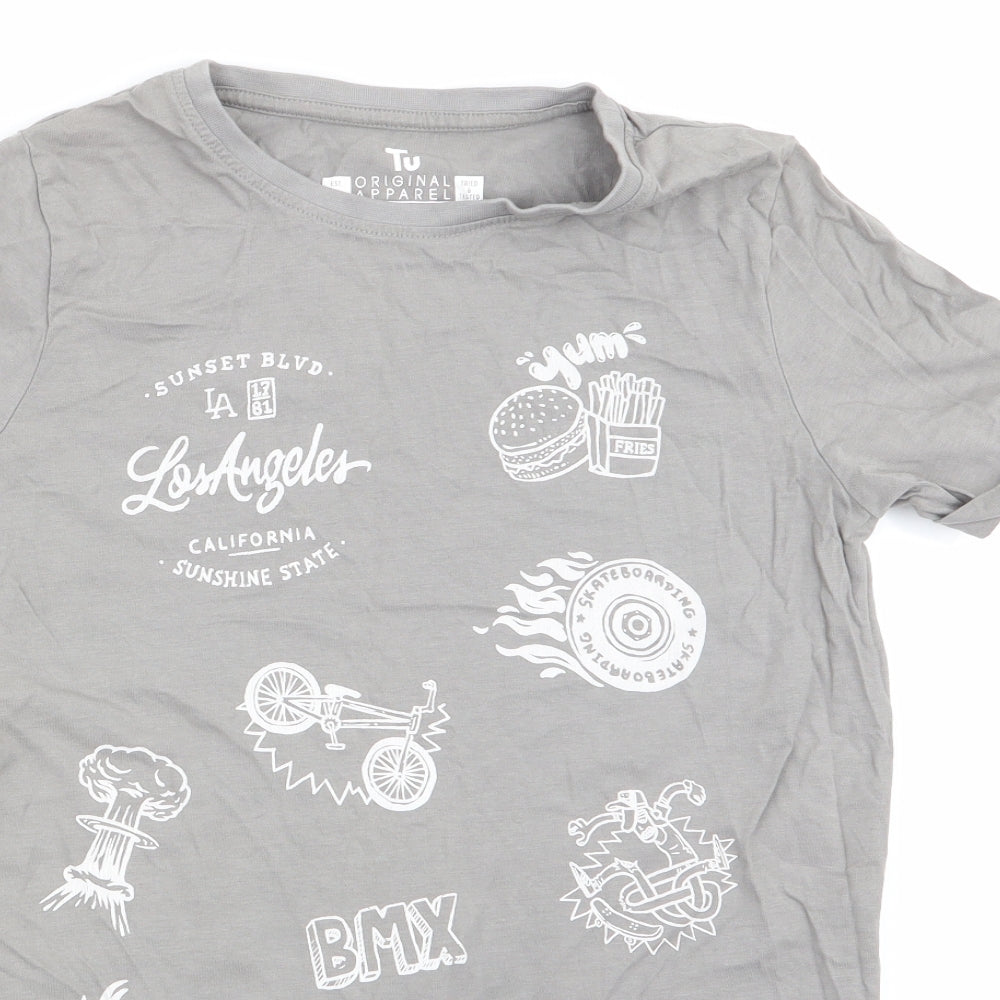 TU Boys Grey   Basic T-Shirt Size 11 Years  - Los Angeles