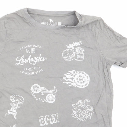 TU Boys Grey   Basic T-Shirt Size 11 Years  - Los Angeles